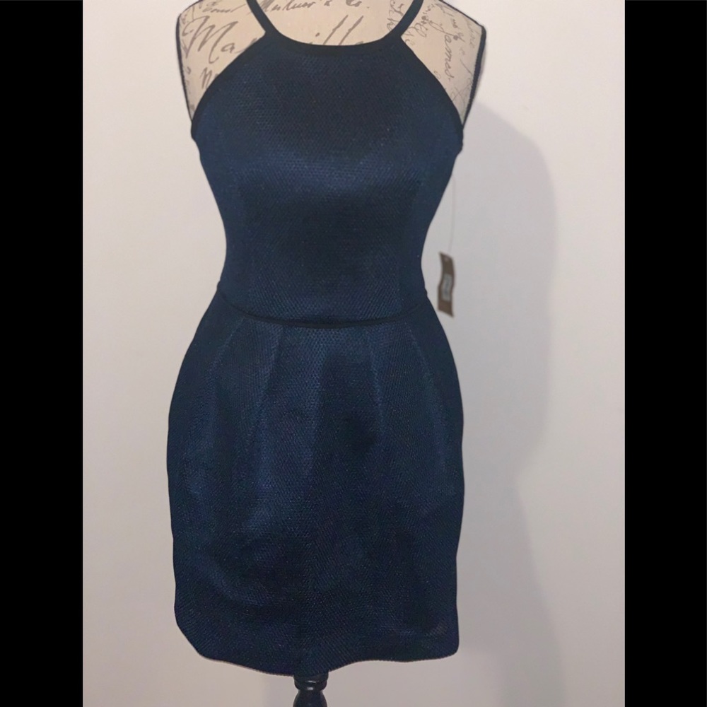 Rachel Roy navy and black mesh dress NWT